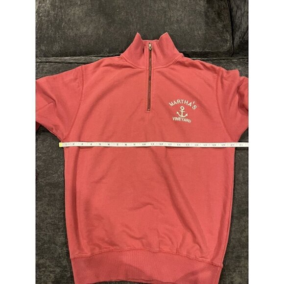 Martha’s Vineyard 3/4 Zipper Sweatshirt Red Embroidered Size Small Women's - Picture 5 of 6